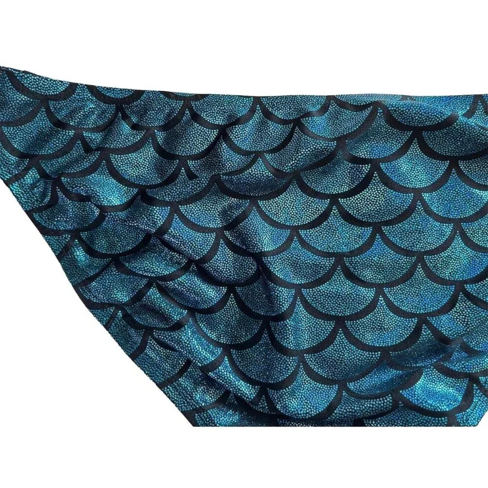 Living Dead Clothing Mermaid Bikini Bottom | Teal Foil Scale Goth Swimwear